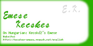 emese kecskes business card